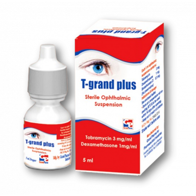 T GRAND PLUS ( DEXAMETHASONE 1 MG / ML + TOBRAMYCIN 3 MG / ML ) EYE DROPS 5 ML